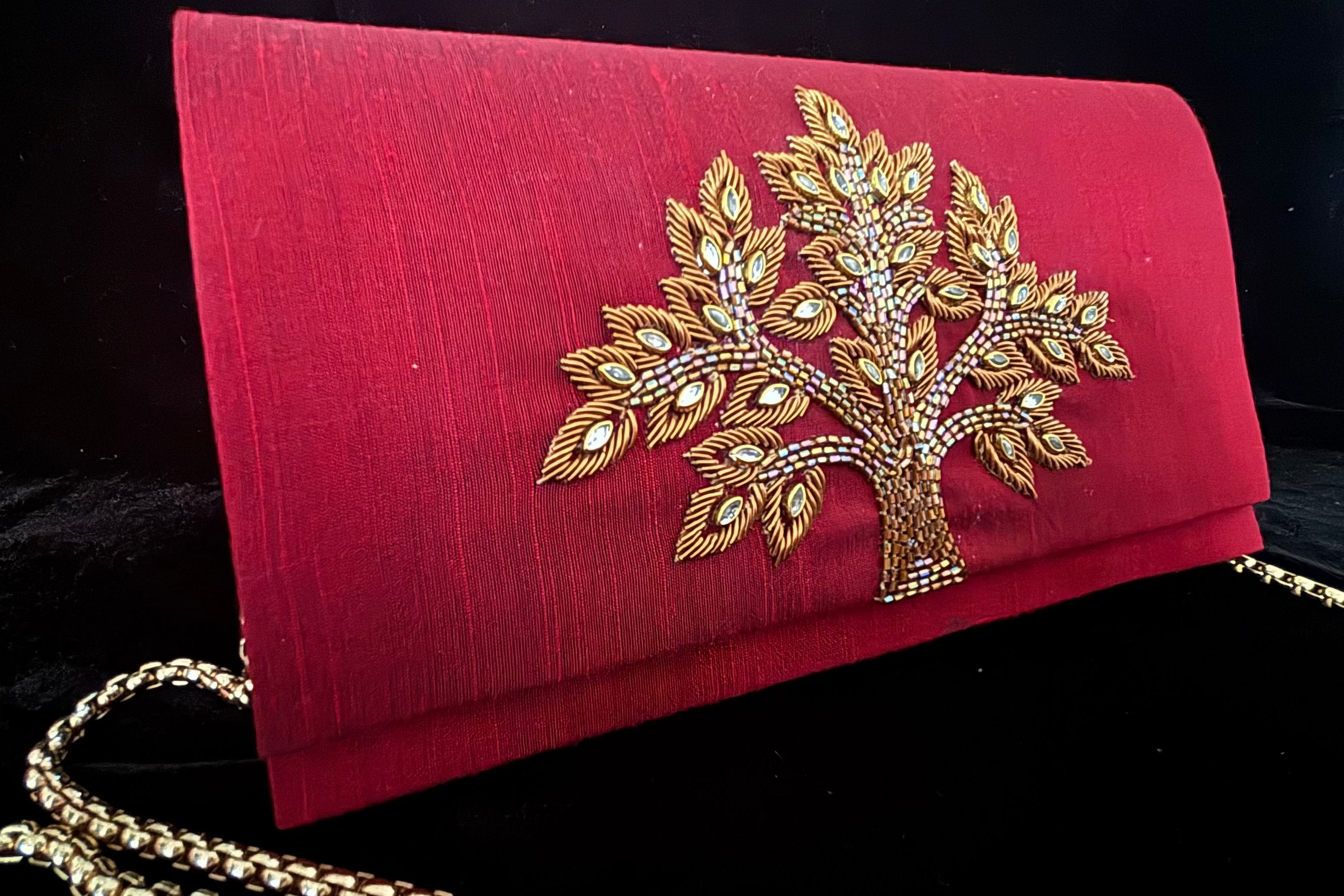 Tree of Life Zardozi Clutch