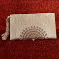 Beige Zardozi Motif Wristlet
