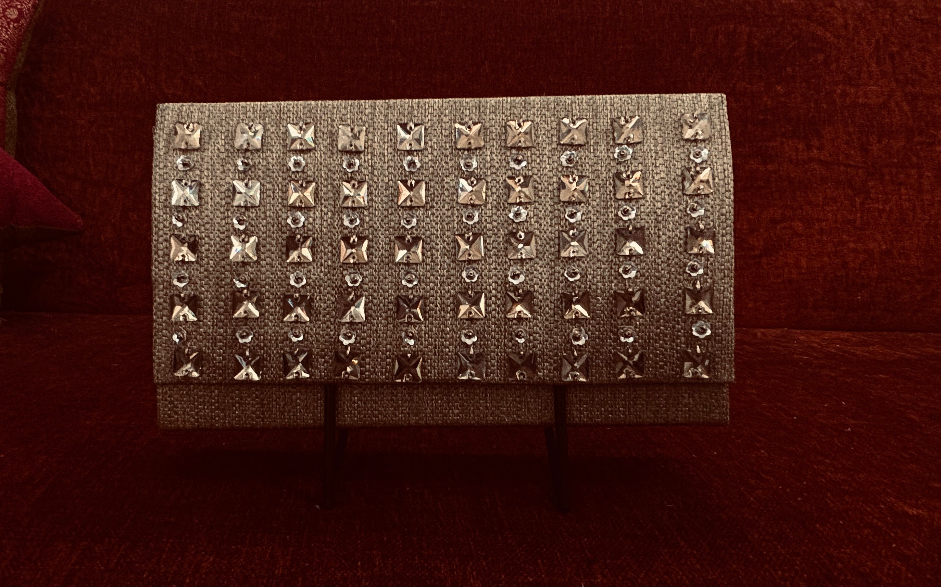 Golden Embellished Box Clutch