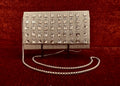 Golden Embellished Box Clutch