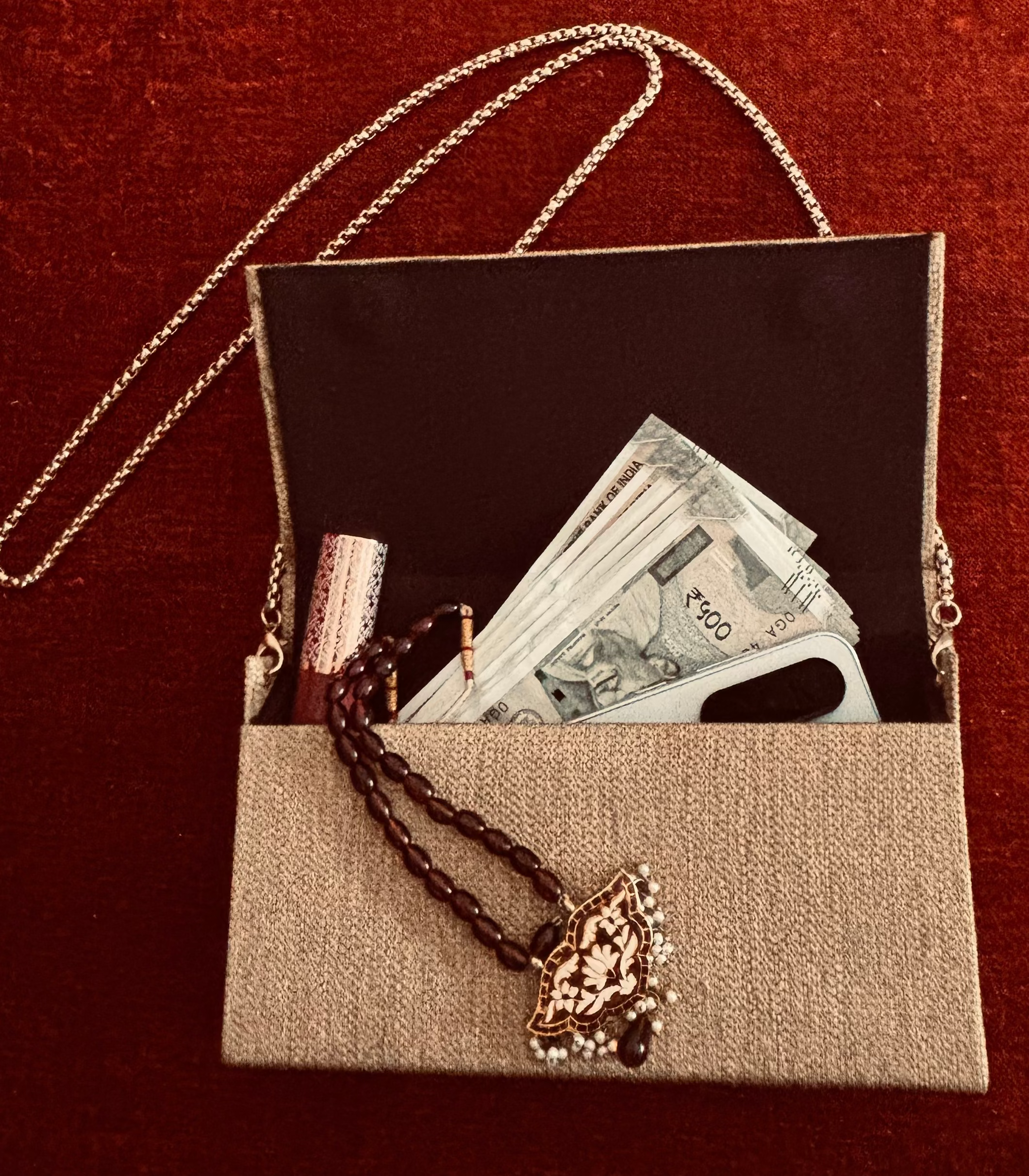Velvet Peacock Box Clutch